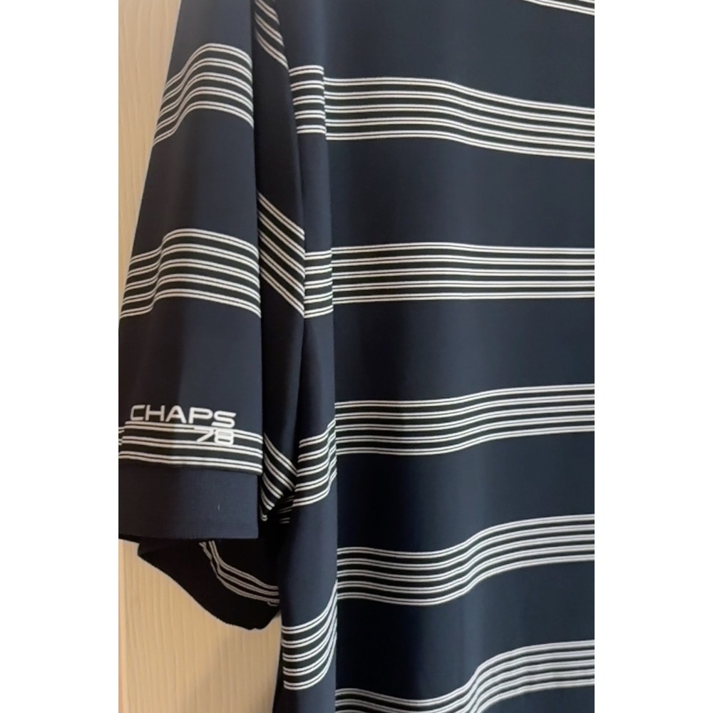 Chaps Golf 78 Mens XL Blue Stripe Stay Dry Polo Shirt Short Sleeve Nice-preowned - Picture 4 of 9